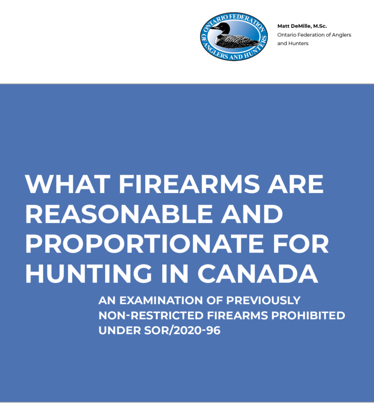 What Firearms Are Reasonable and Proportionate for Hunting in Canada.